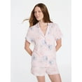 thumbnail image 1 of Joyspun Women’s Sleep Modal Short Sleeve Notch Top and Shorts Pajama Set, Size XS-XL, 2X-3X, 1 of 6