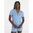 thumbnail image 1 of Joyspun Women’s Sleep Modal Short Sleeve Notch Top and Shorts Pajama Set, Size XS-XL, 2X-3X, 1 of 7