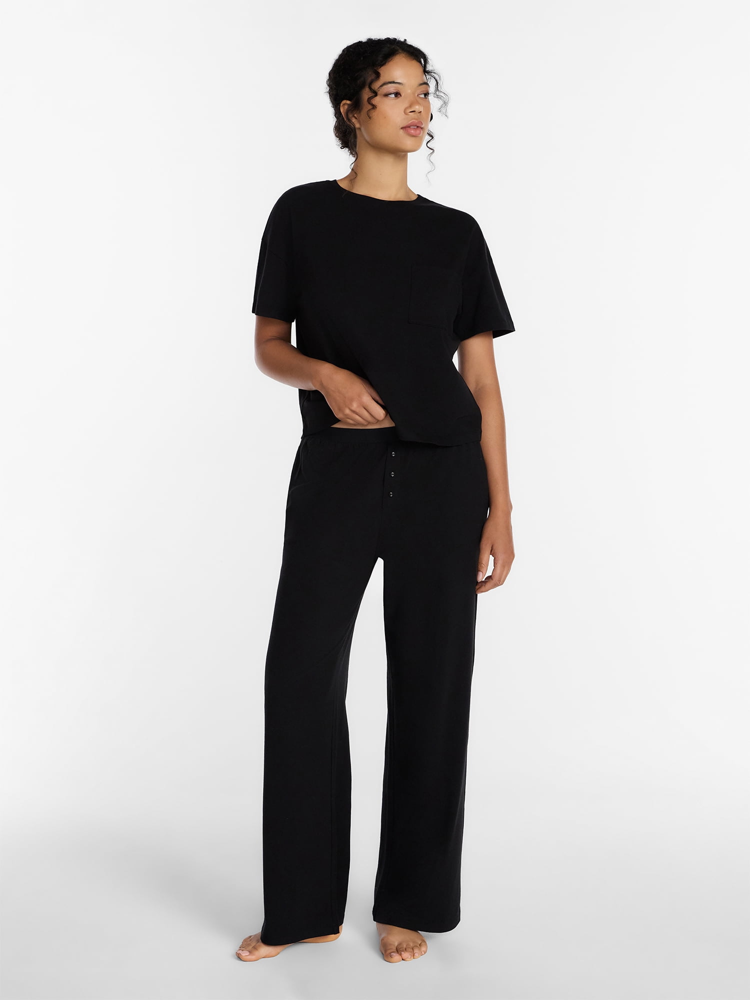 Joyspun Women’s Cotton Blend Sleep Lounge Pants, Sizes S-3X