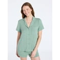 thumbnail image 1 of Joyspun Women’s Sleep Ribbed Modal Notch Top and Shorts Set, 2-Piece, Size XS-XL, 2X-3X, 1 of 5