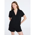 thumbnail image 1 of Joyspun Women’s Sleep Ribbed Modal Notch Top and Shorts Set, 2-Piece, Size XS-XL, 2X-3X, 1 of 6