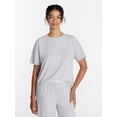 thumbnail image 1 of Joyspun Women’s Cotton-Blend Sleep Lounge Top with Short Sleeves, Sizes S-3X, 1 of 6