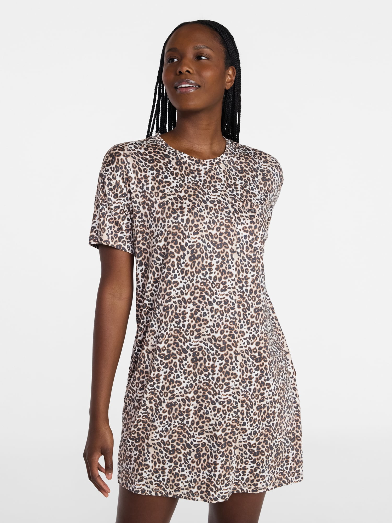 Joyspun Women’s Dreamy Soft Collection Short Sleeve Sleep Shirt, Sizes S/M to 2X/3X