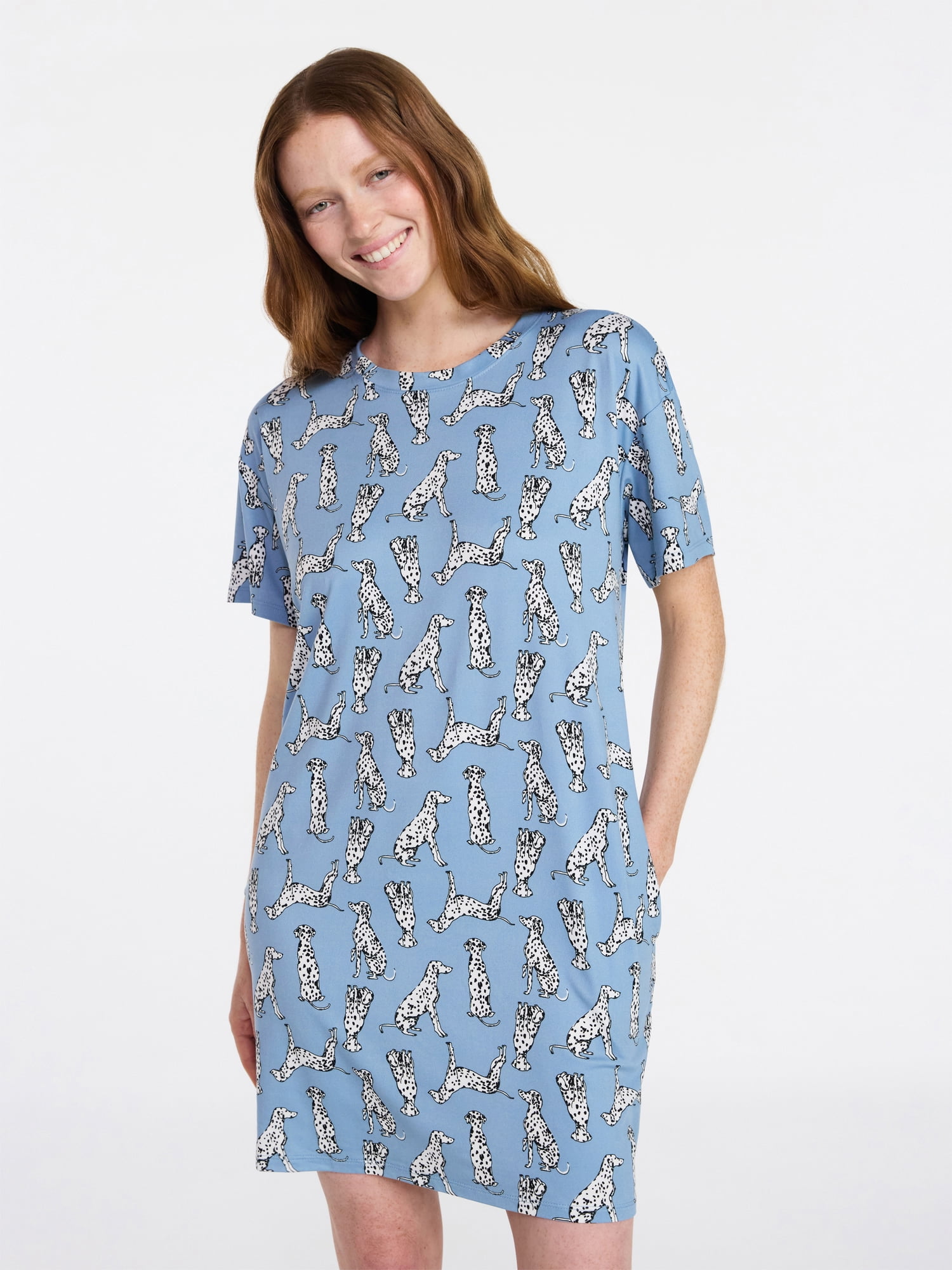 Joyspun Women’s Dreamy Soft Collection Short Sleeve Sleep Shirt, Sizes S/M to 2X/3X