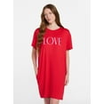 thumbnail image 1 of Joyspun Women’s Dreamy Soft Collection Short Sleeve Valentine's Day Sleep Shirt, Sizes S/M to 2X/3X, 1 of 6