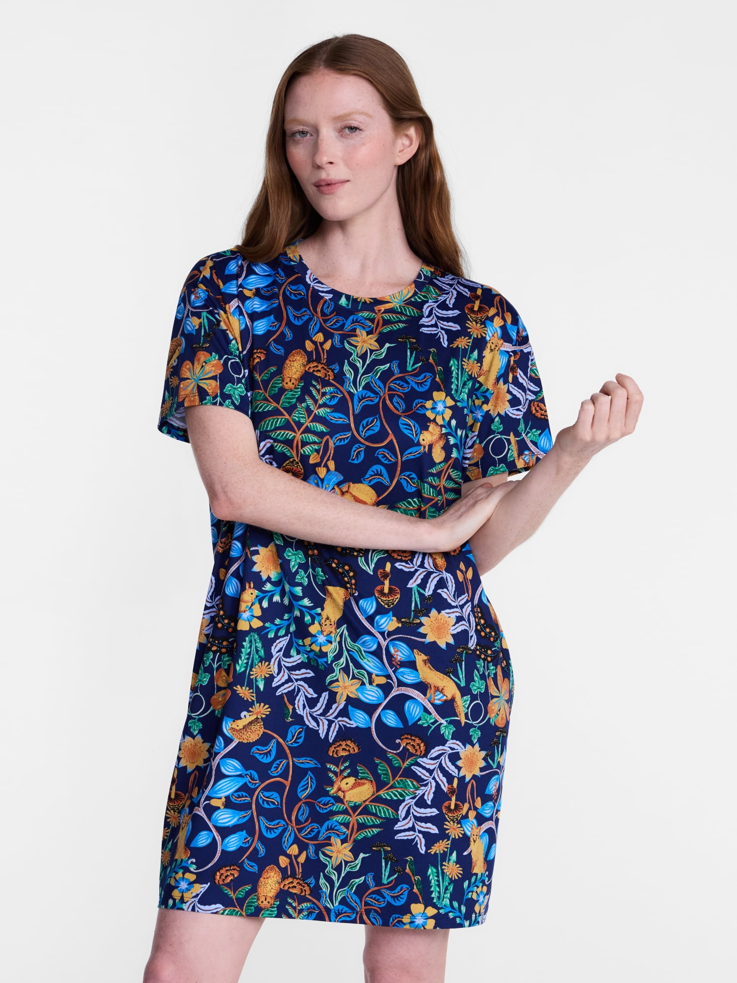 Joyspun Women’s Dreamy Soft Collection Short Sleeve Sleep Shirt, Sizes S/M to 2X/3X