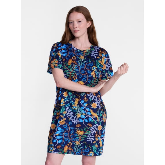 Joyspun Women’s Dreamy Soft Collection Short Sleeve Sleep Shirt, Sizes S/M to 2X/3X