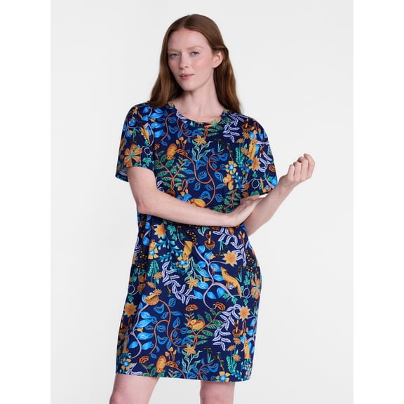 Joyspun Women’s Dreamy Soft Collection Short Sleeve Sleep Shirt, Sizes S/M to 2X/3X