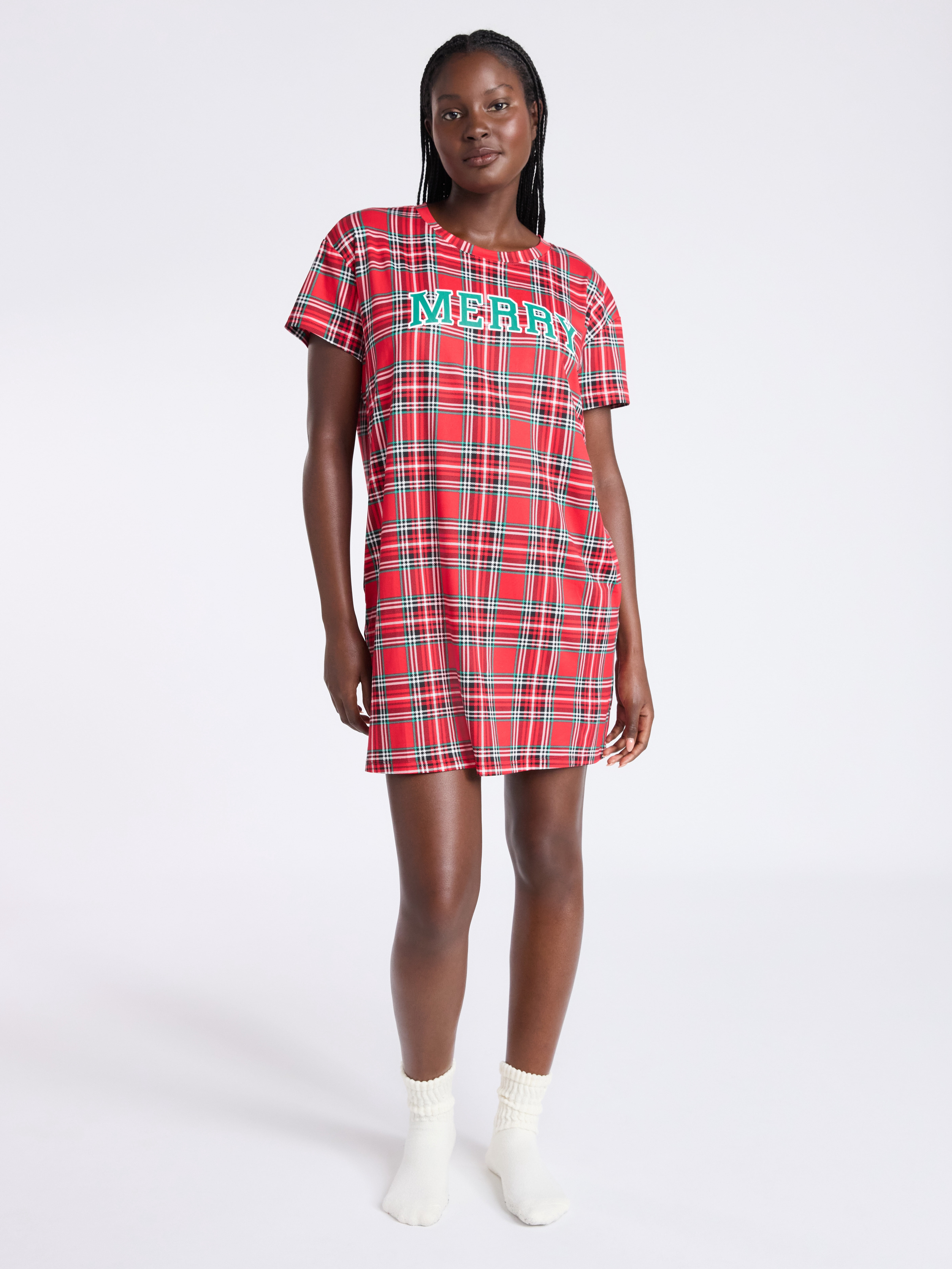 Joyspun Women's Dreamy Soft Collection Sleepshirt with Short Sleeves, Sizes S/M-2X/3X