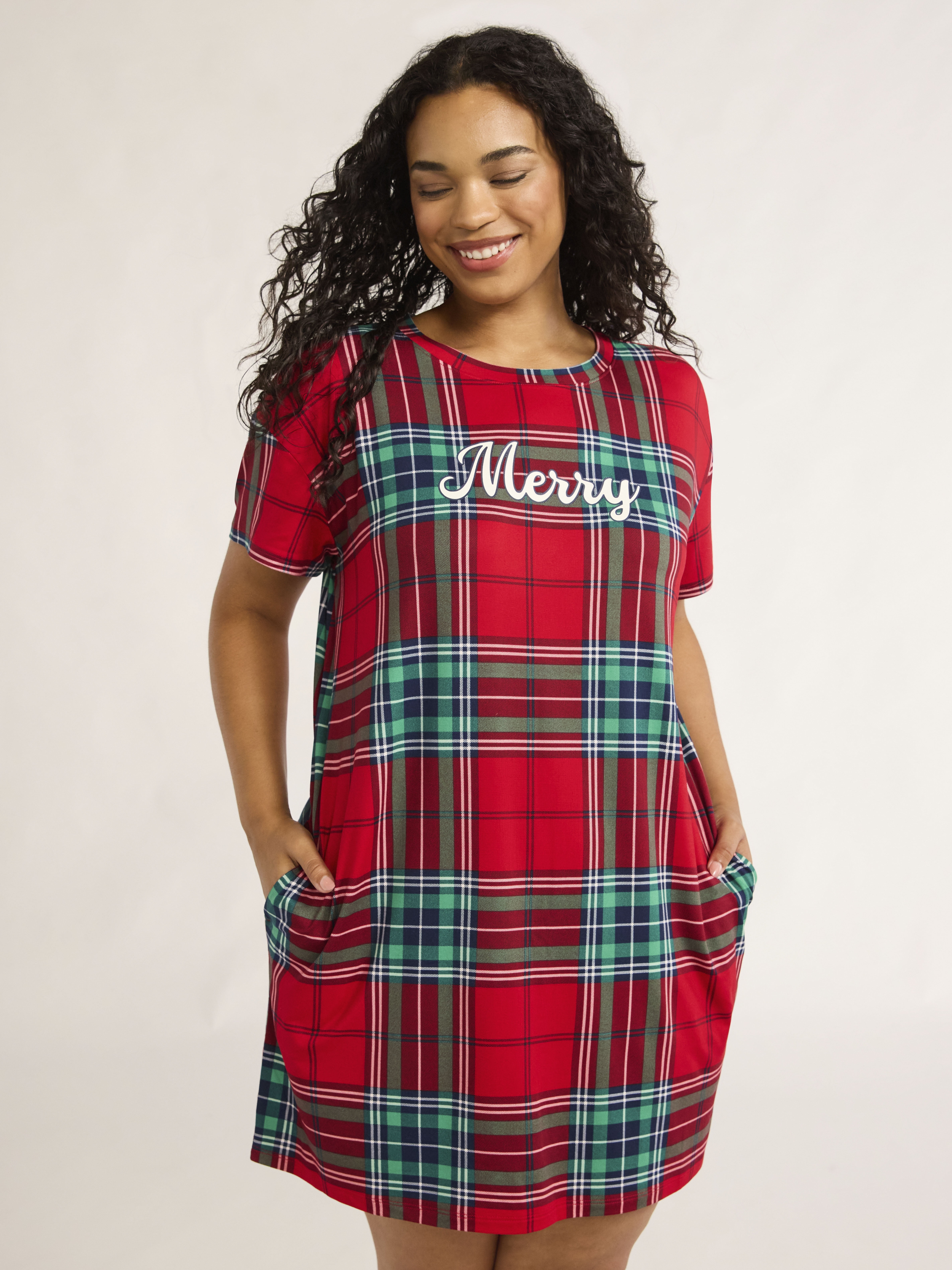 Joyspun Women’s Short Sleeve Sleep Shirt, Sizes S/M to 2X/3X