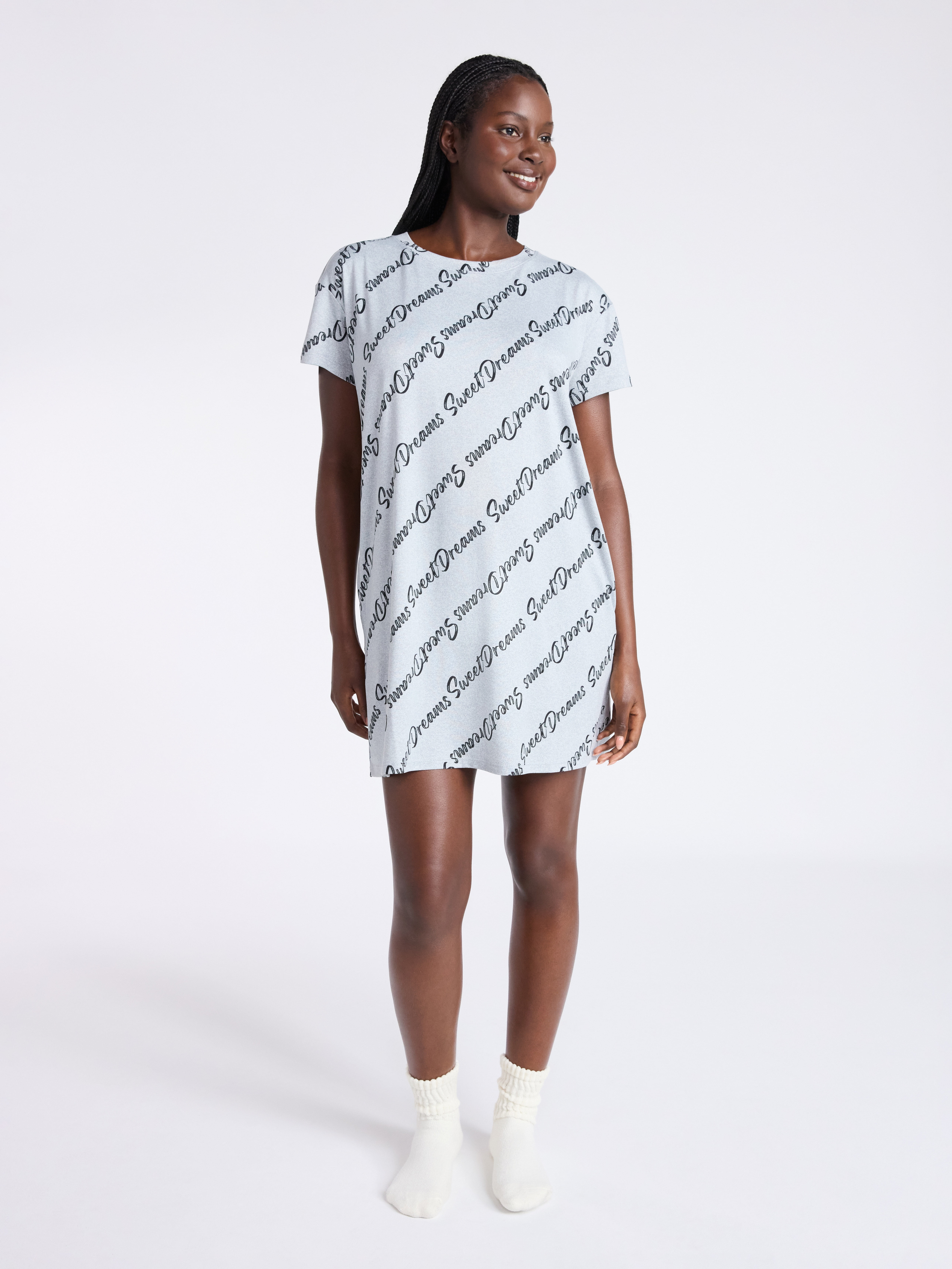 Joyspun Women's Dreamy Soft Collection Sleepshirt with Short Joyspun Women's Dreamy Soft Collection Sleepshirt with Short