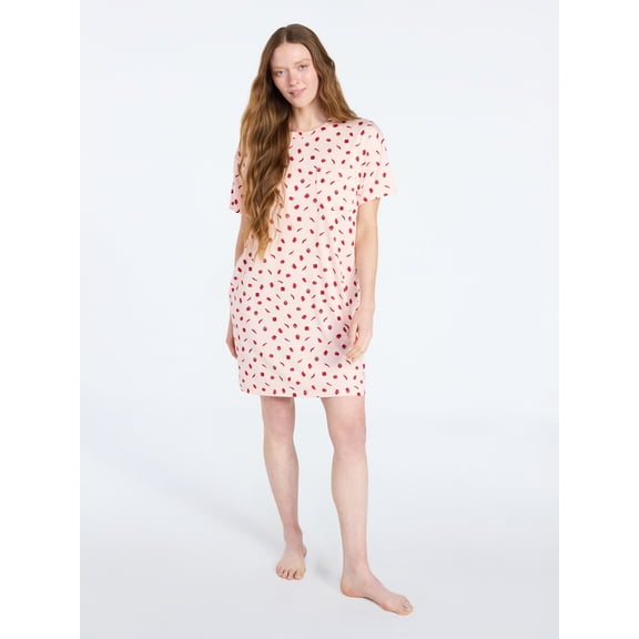 Joyspun Women's Dreamy Soft Collection Short Sleeve Sleepshirt, Sizes S/M-2X/3X