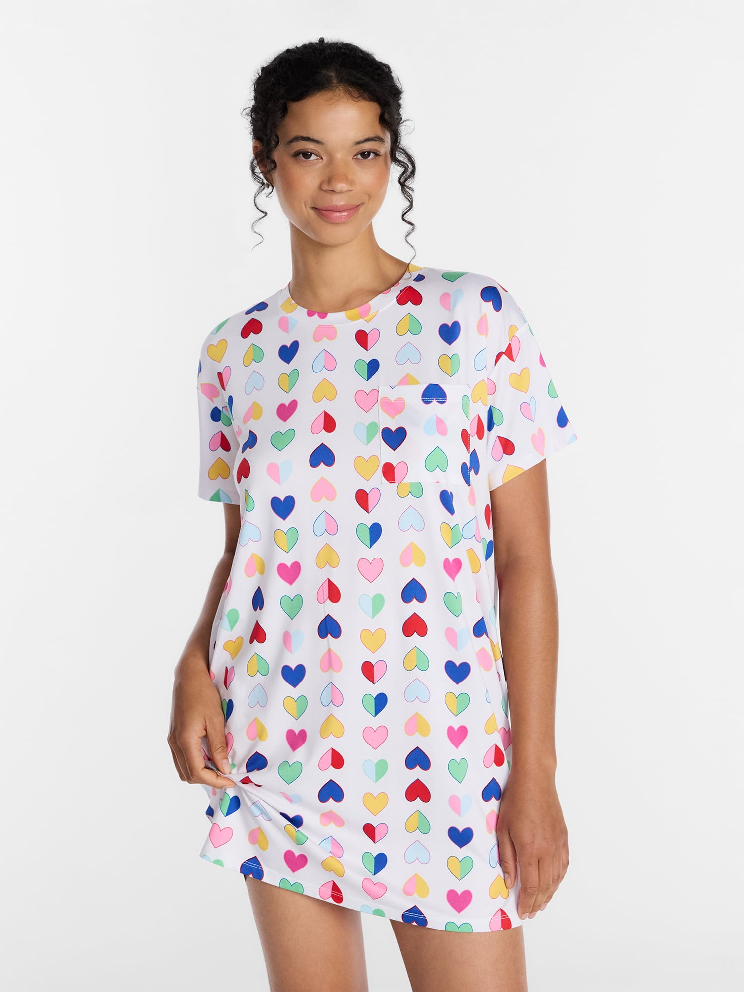 Joyspun Women's Dreamy Soft Collection Short Sleeve Sleepshirt, Sizes S/M-2X/3X