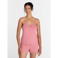 thumbnail image 1 of Joyspun Women’s Dreamy Soft Collection Lace Trim Knit Cami and Shorts Set, Sizes XS-3X, 1 of 6