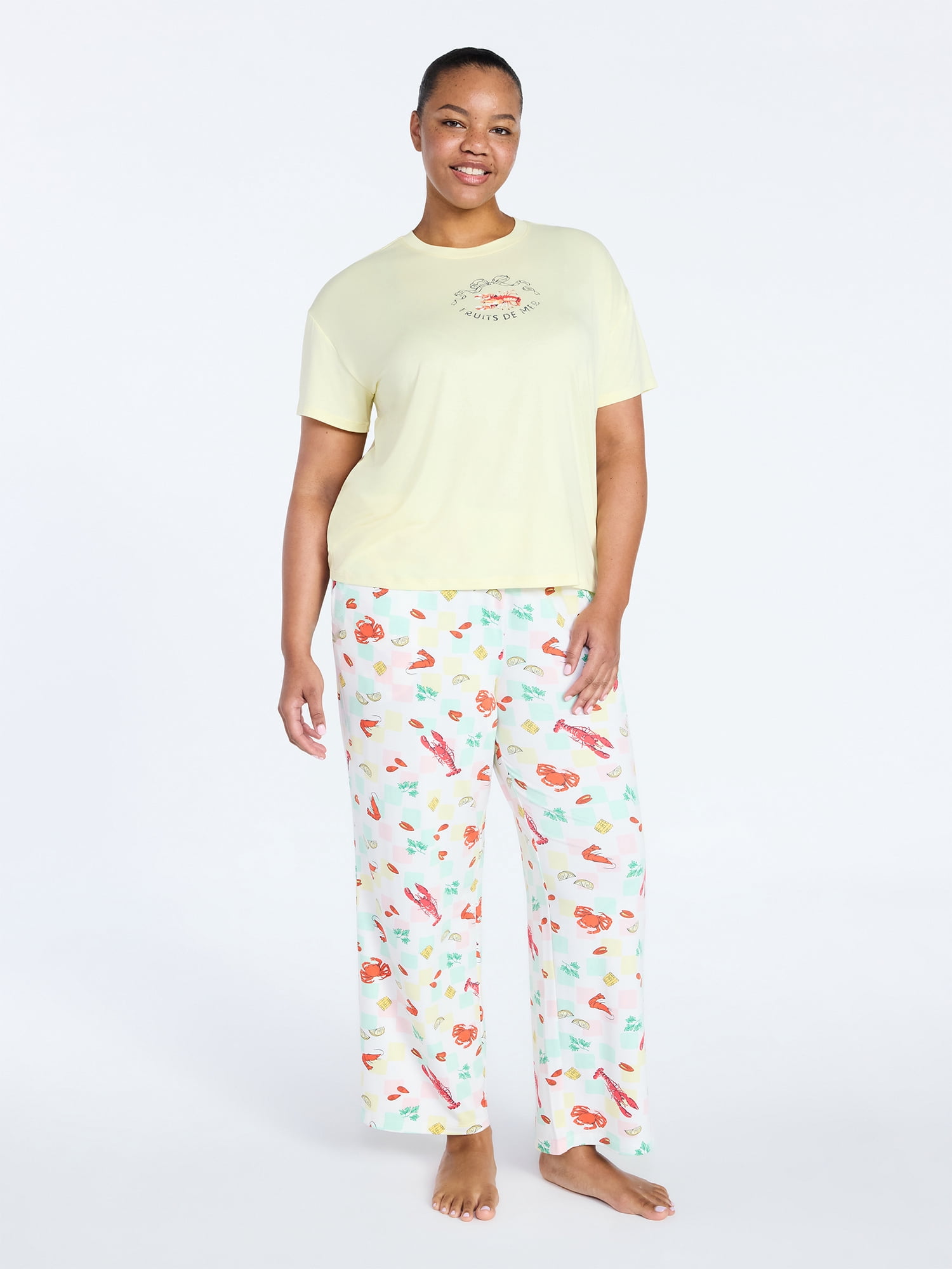 Joyspun Women's Dreamy Soft Collection Short Sleeve Sleep Top and