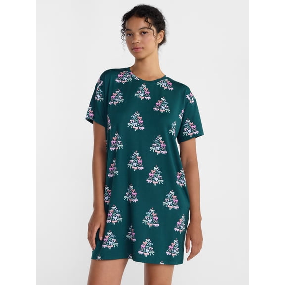 Joyspun Women's Essential Short Sleeve Sleepshirt, Sizes S/M to 2X/3X