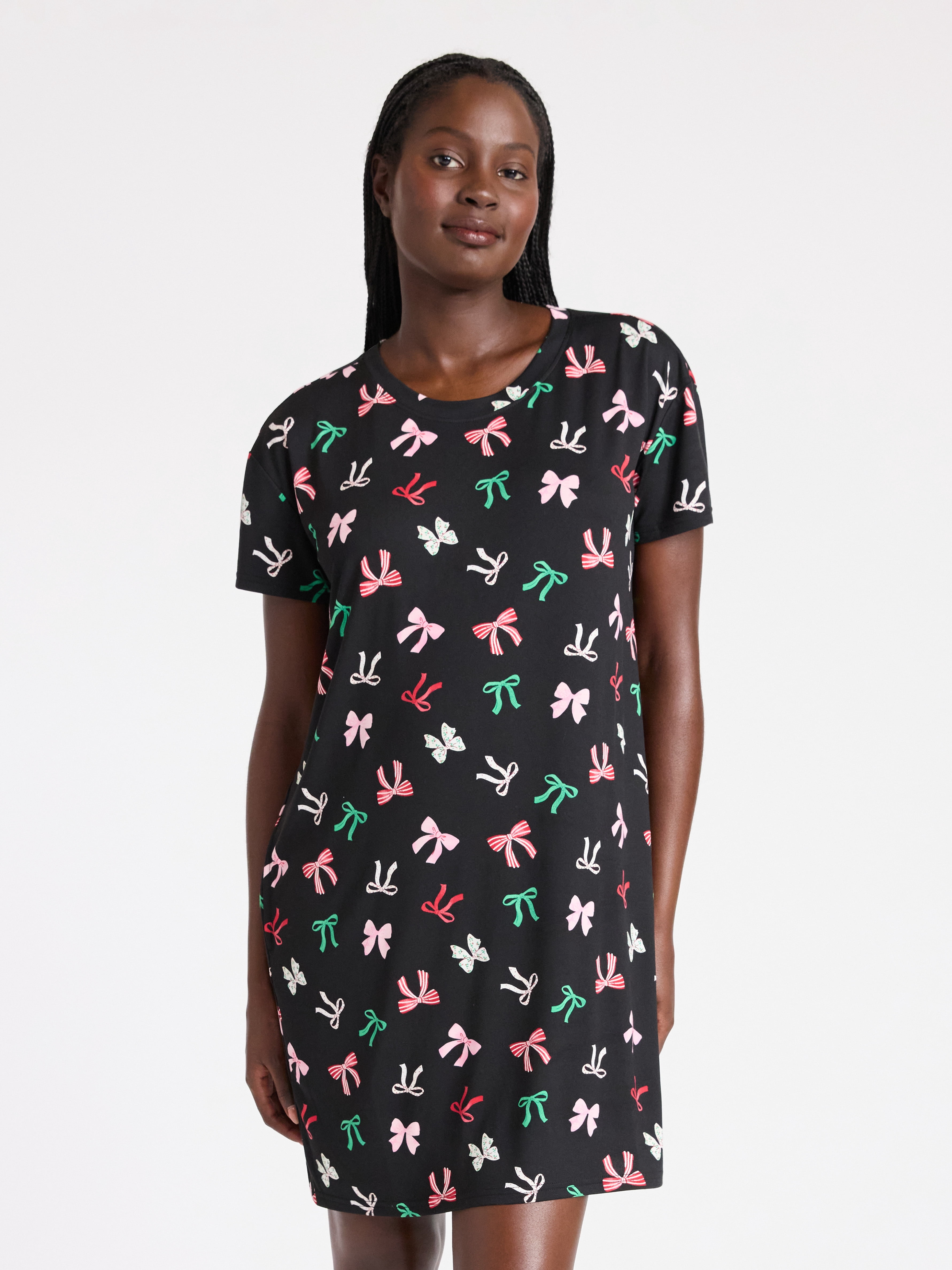 Joyspun Women's Dreamy Soft Collection Sleepshirt with Short Sleeves, Sizes S/M-2X/3X