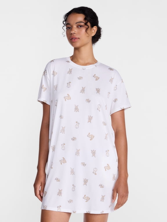 Women's Essential Short Sleeve Sleepshirt, Sizes S/M to 2X/3X