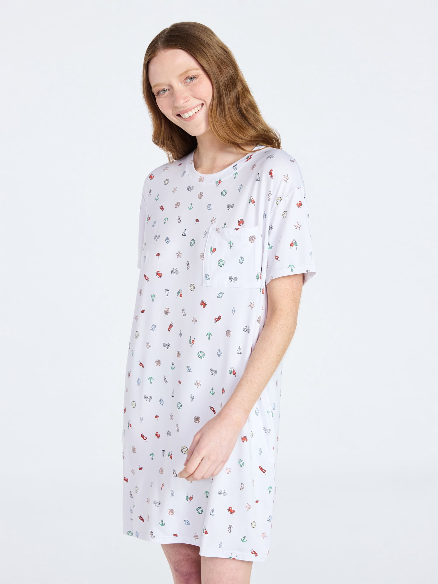 Joyspun Women's Dreamy Soft Collection Short Sleeve Sleepshirt, Sizes S/M-2X/3X