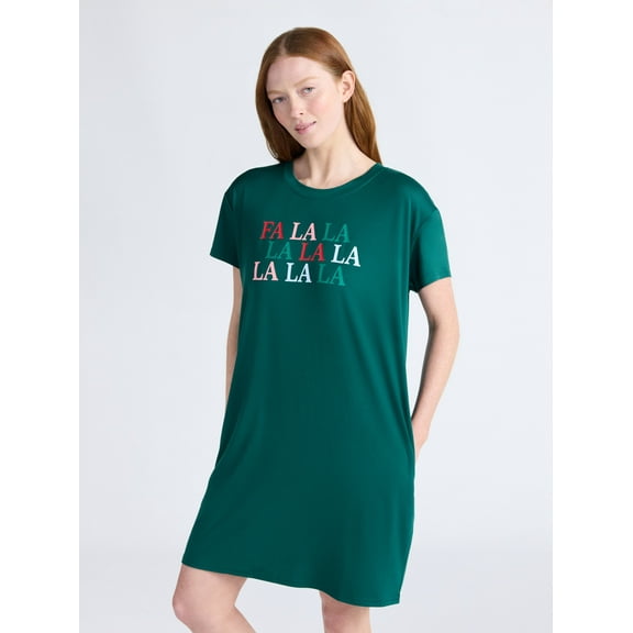 Joyspun Women's Dreamy Soft Collection Sleepshirt with Short Sleeves, Sizes S/M-2X/3X