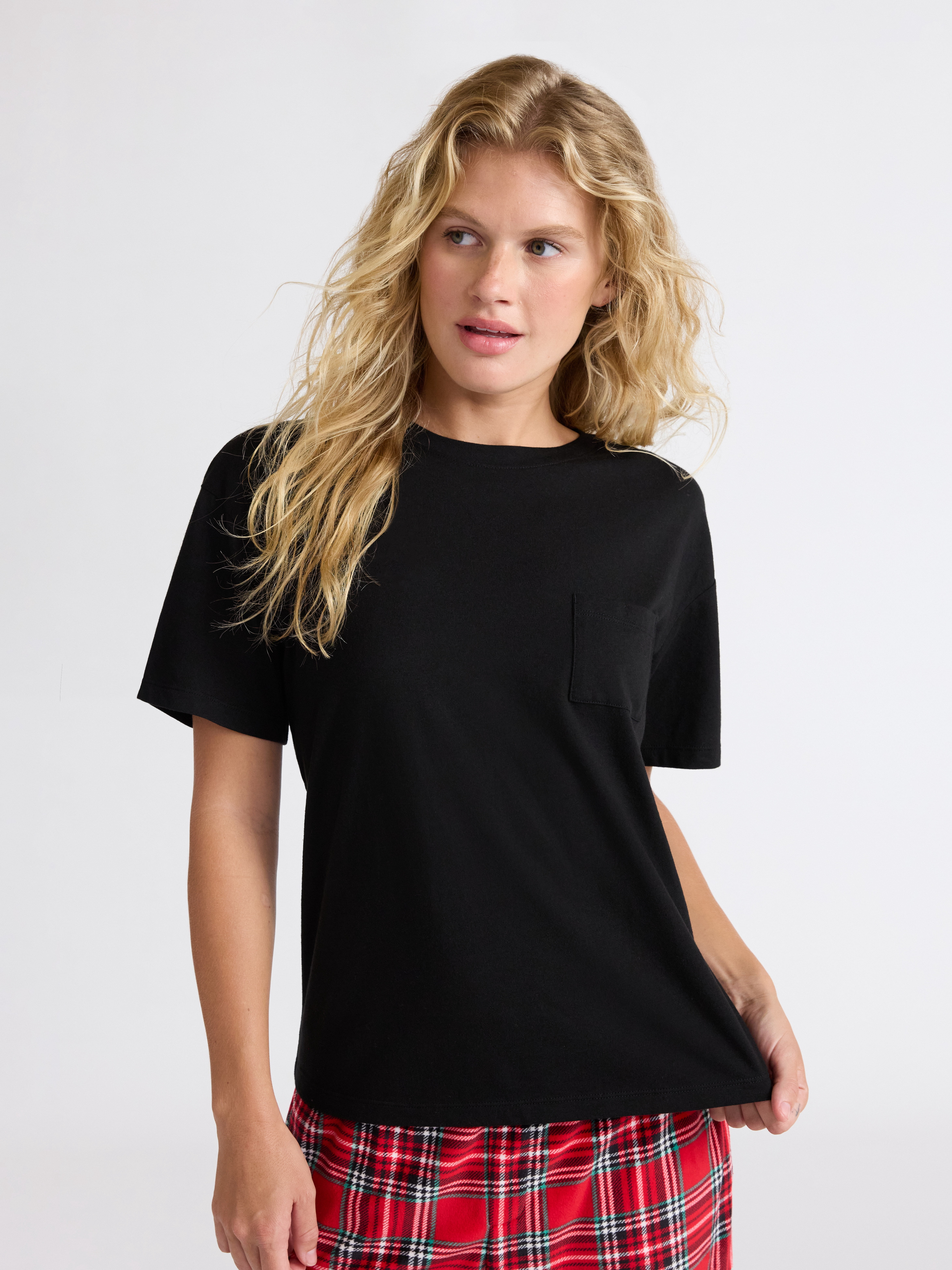 Joyspun Women's Sleep Tee with Short Sleeves, Sizes XS-3X
