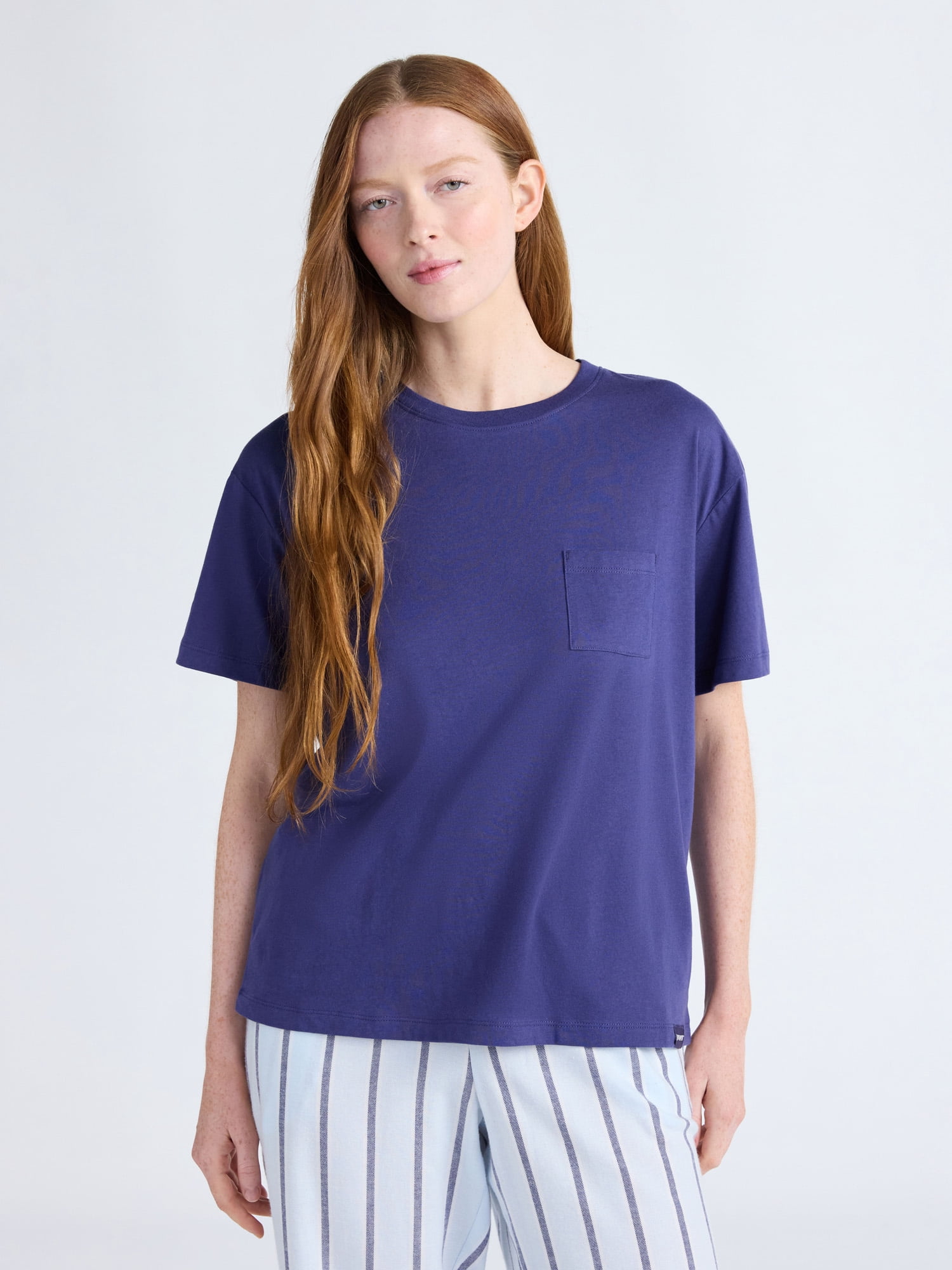 Joyspun Women's Sleep Tee with Short Sleeves, Sizes XS-3X