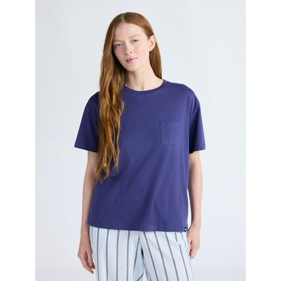 Joyspun Women's Sleep Tee with Short Sleeves, Sizes XS-3X