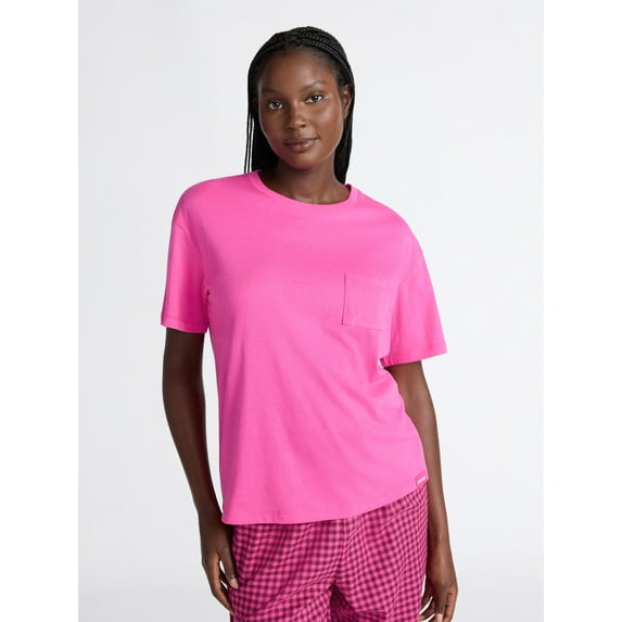 Joyspun Women's Sleep Tee with Short Sleeves, Sizes XS-3X