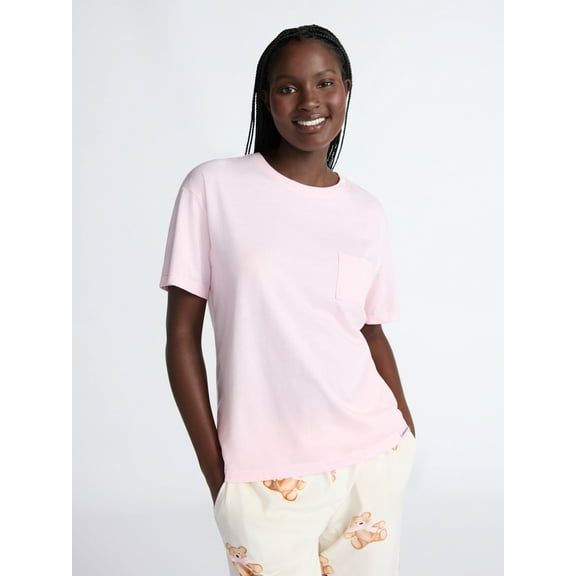 Joyspun Women's Sleep Tee with Short Sleeves, Sizes XS-3X