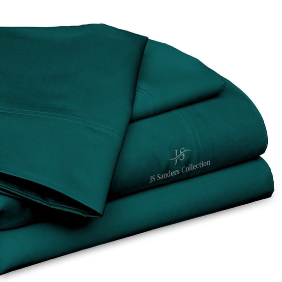 JS Sanders Collection Bed Sheet Set Solid 1000 Thread Count 12" Deep Pocket 100% Egyptian Cotton Premium Collection Sheet Set for Alaskan King Mattress - Teal
