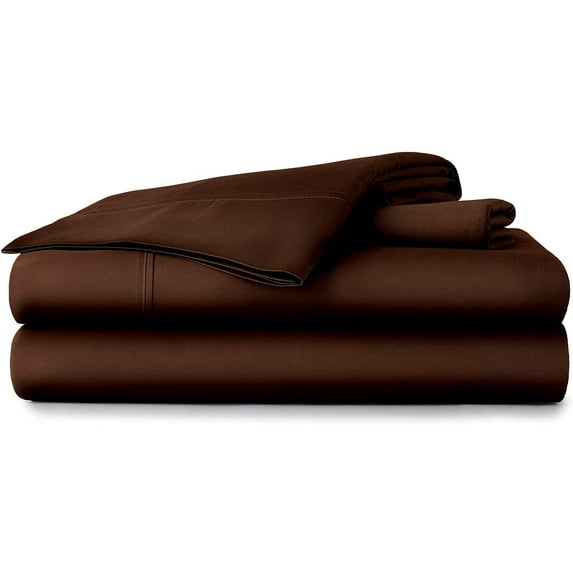 JS Sanders Collection Bed Sheet Set Solid 1000 Thread Count 6" Deep Pocket 100% Egyptian Cotton Premium Collection Sheet Set for Alaskan King Mattress - Dark Brown