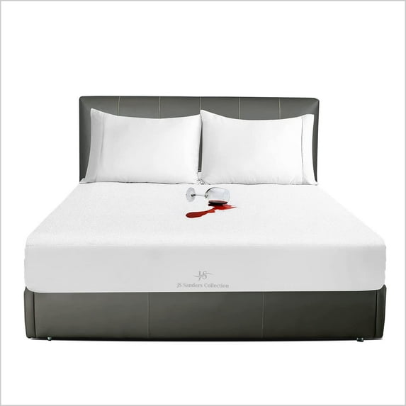 JS Sanders Collection Emperor/Wyoming King 84x84 Size Mattress Topper - 100% Waterproof Cover Protector with 21" Deep Pocket Fitted Style Super Soft Cotton Terry Fabric Mattress Cover