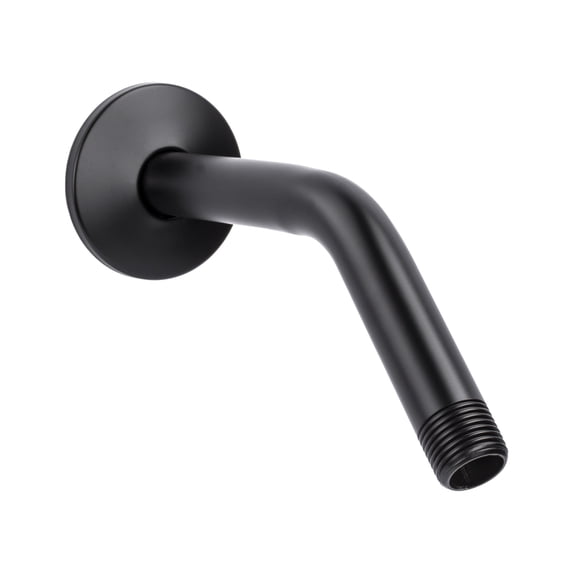JS Shower Arm and Flange, 8-In. Stainless Steel Shower Head Extension Arm, Black Finish