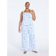 thumbnail image 1 of Joyspun Women's Wide Strap Cotton Tank Top and Pants Pajama Set, 2-Piece, Sizes XS-3X, 1 of 4