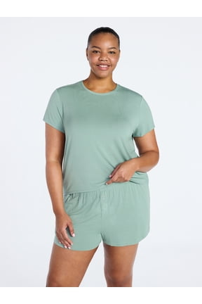 Women's Scoop Neck Sleepwear Modal Tee with Short Sleeves, Sizes S-3X