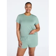 Joyspun Womens Scoop Neck Sleepwear Modal Tee with Short Sleeves, Sizes S-3X