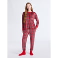 thumbnail image 1 of Joyspun Women’s Stretch Velour Long Sleeve Top, Pants, and Socks Pajama Set, 3-Piece, Sizes XS-4X, 1 of 5