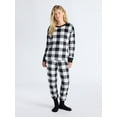 thumbnail image 1 of Joyspun Women’s Stretch Velour Long Sleeve Top, Pants, and Socks Pajama Set, 3-Piece, Sizes XS-4X, 1 of 5