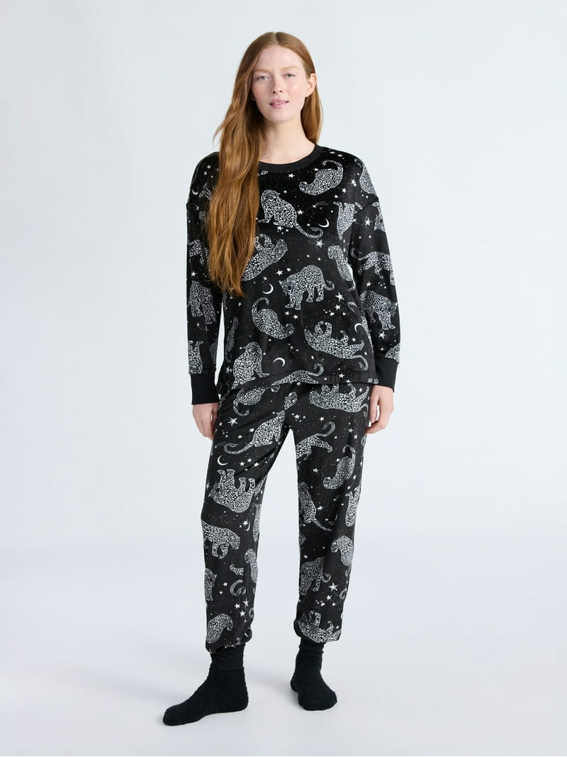 6 ROKU BEAUTY&YOUTH 美品VELOUR ALL IN ONE Joyspun Women's Stretch Velour Long Sleeve Top, Pants, and Socks