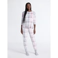 thumbnail image 1 of Joyspun Women’s Stretch Velour Long Sleeve Top, Pants, and Socks Pajama Set, 3-Piece, Sizes XS-4X, 1 of 6