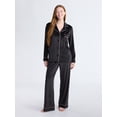 thumbnail image 1 of Joyspun Women’s Stretch Velour Notch Collar Long Sleeve Pajama Set, Sizes XS to 4X, 1 of 5