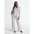 thumbnail image 1 of Joyspun Women’s Stretch Velour Notch Collar Long Sleeve Pajama Set, Sizes XS to 4X, 1 of 5