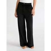 Joyspun Women's Velour Wide-Leg Sleep Pants, Size XS-3X