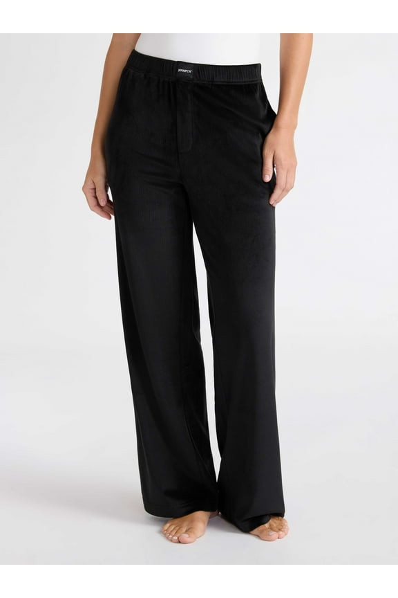 Women's Velour Wide-Leg Sleep Pants, Size XS-3X