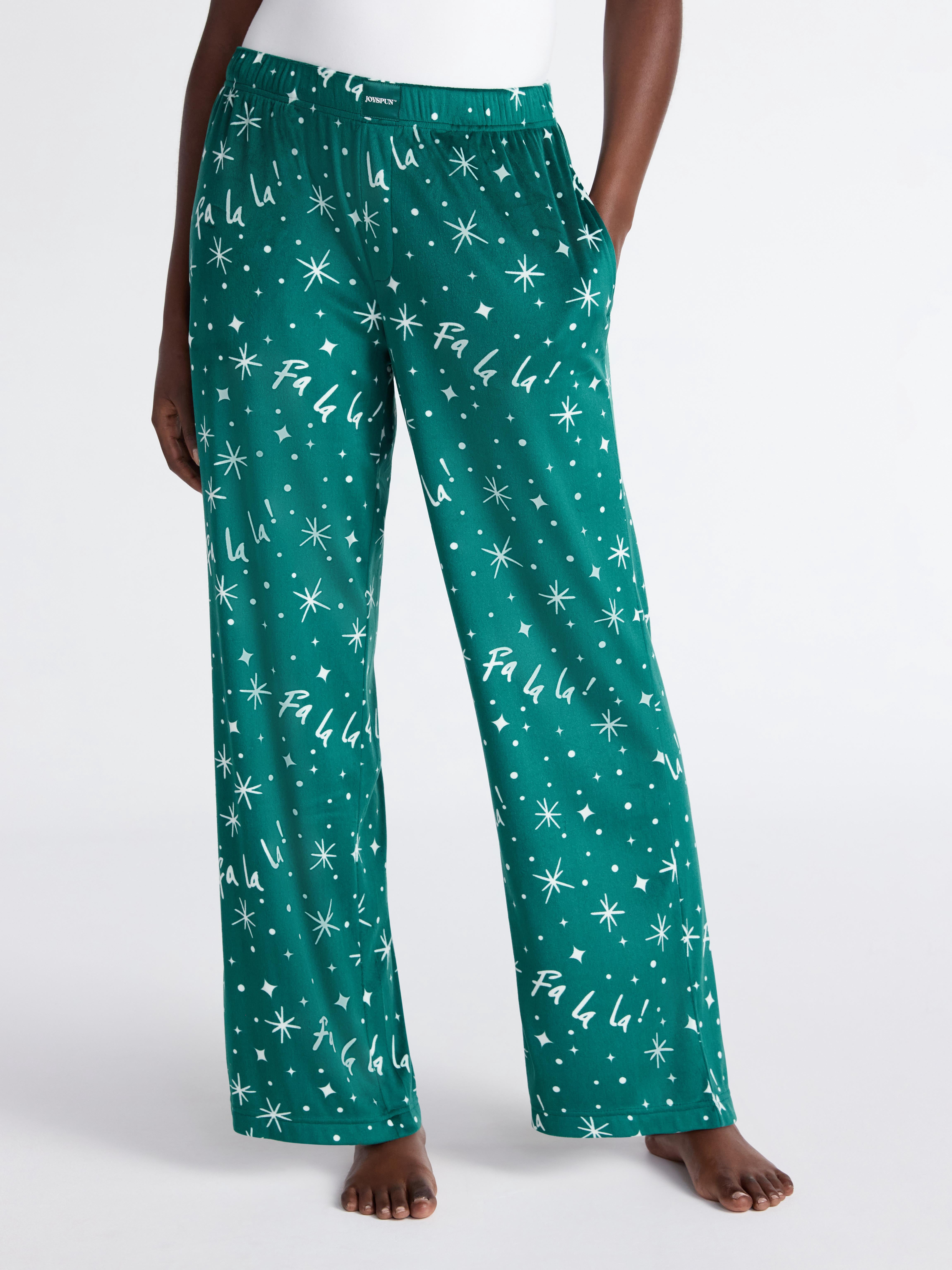 Joyspun Women's Velour Wide-Leg Sleep Pants, Size XS-3X