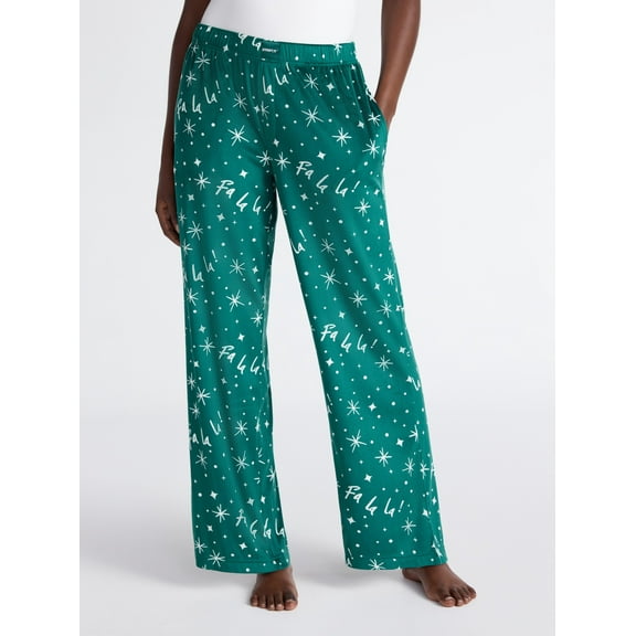 Joyspun Women's Velour Wide-Leg Sleep Pants, Size XS-3X