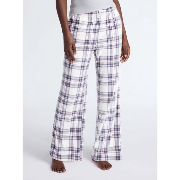 Joyspun Women's Velour Wide-Leg Sleep Pants, Size XS-3X