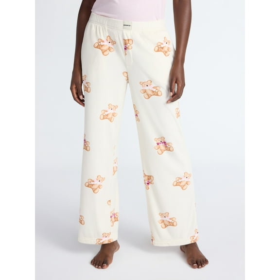 Joyspun Women's Velour Wide-Leg Sleep Pants, Size XS-3X