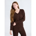 thumbnail image 1 of Joyspun Women's Sleepwear Cozy Knit V-Neck Pullover Top, Sizes XS-3X, 1 of 6