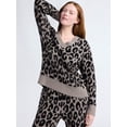 thumbnail image 1 of Joyspun Women's Sleepwear Cozy Knit V-Neck Pullover Top, Sizes XS-3X, 1 of 7